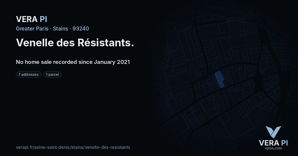 Venelle des Résistants, Stains at night – every parcel coloured by the prices around it, the street's own parcels lit
