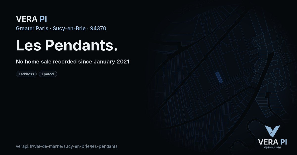 Les Pendants, Sucy-en-Brie at night – every parcel coloured by the prices around it, the street's own parcels lit