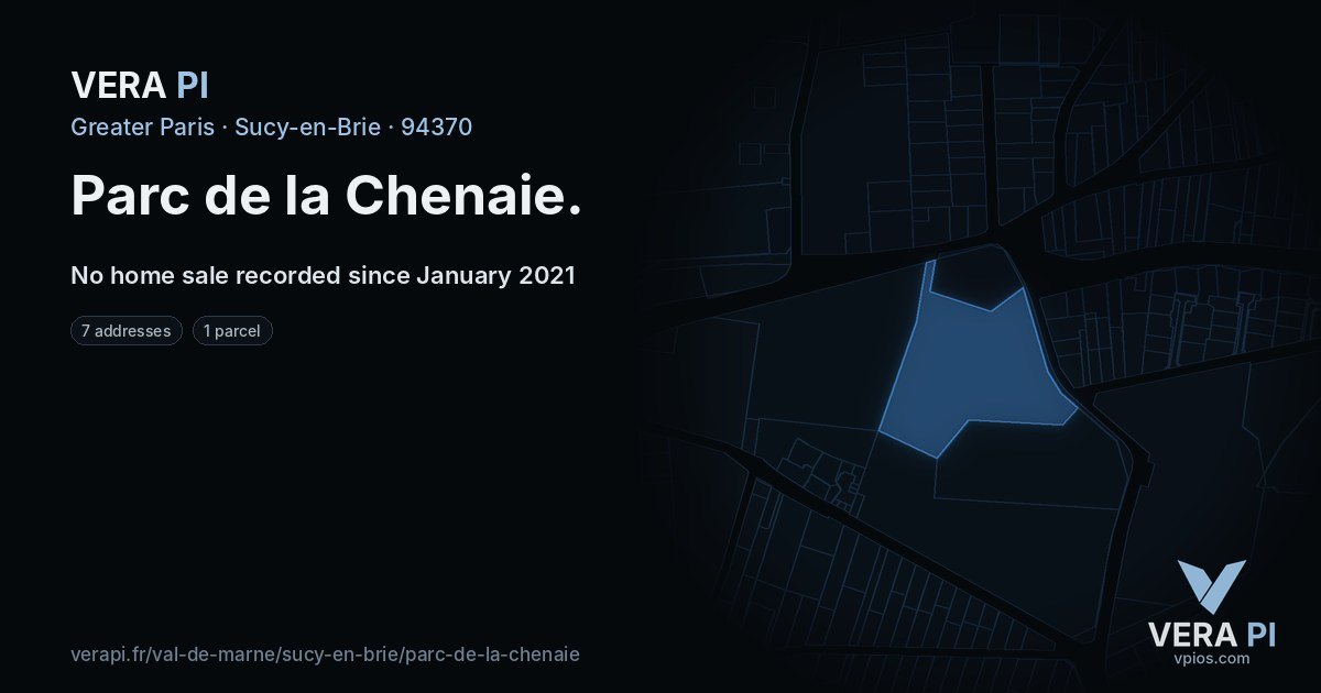Parc de la Chenaie, Sucy-en-Brie at night – every parcel coloured by the prices around it, the street's own parcels lit