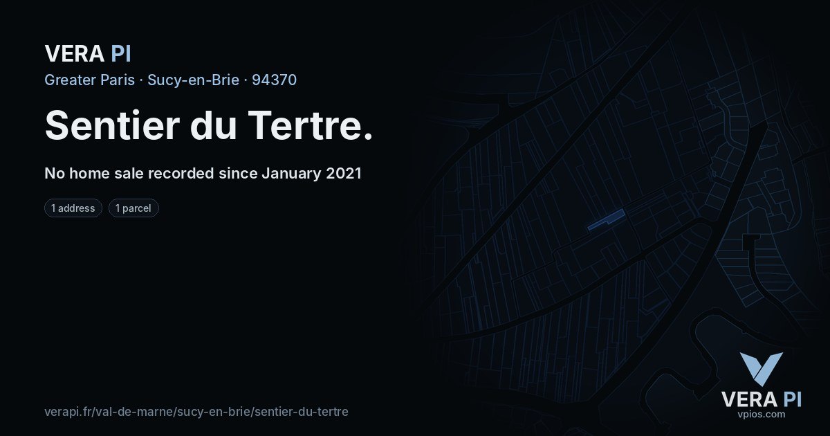 Sentier du Tertre, Sucy-en-Brie at night – every parcel coloured by the prices around it, the street's own parcels lit