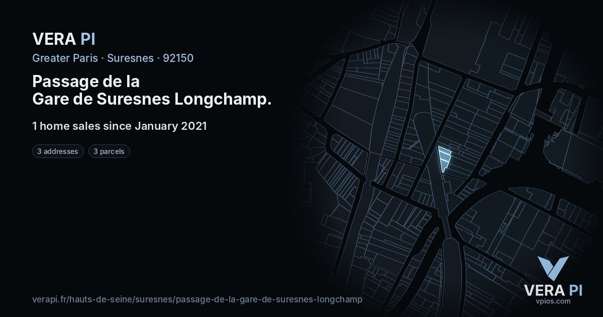 Passage de la Gare de Suresnes Longchamp, Suresnes at night – every parcel coloured by the prices around it, the street's own parcels lit