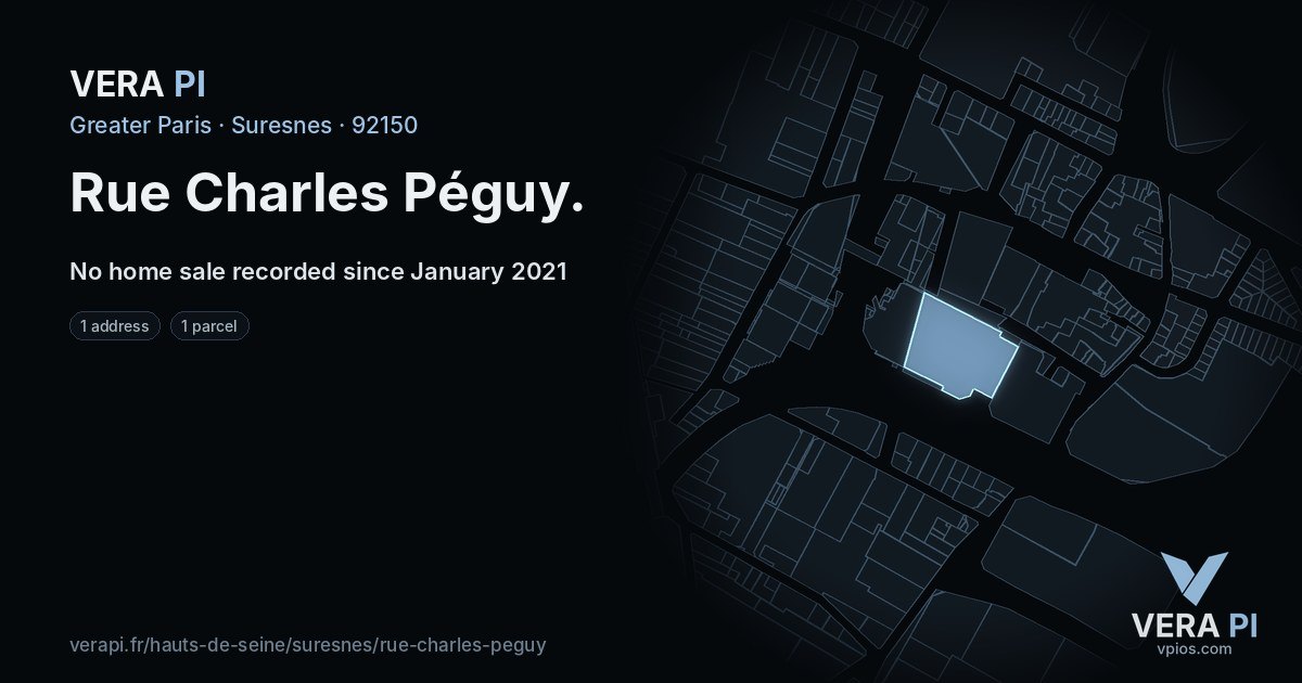 Rue Charles Péguy, Suresnes at night – every parcel coloured by the prices around it, the street's own parcels lit