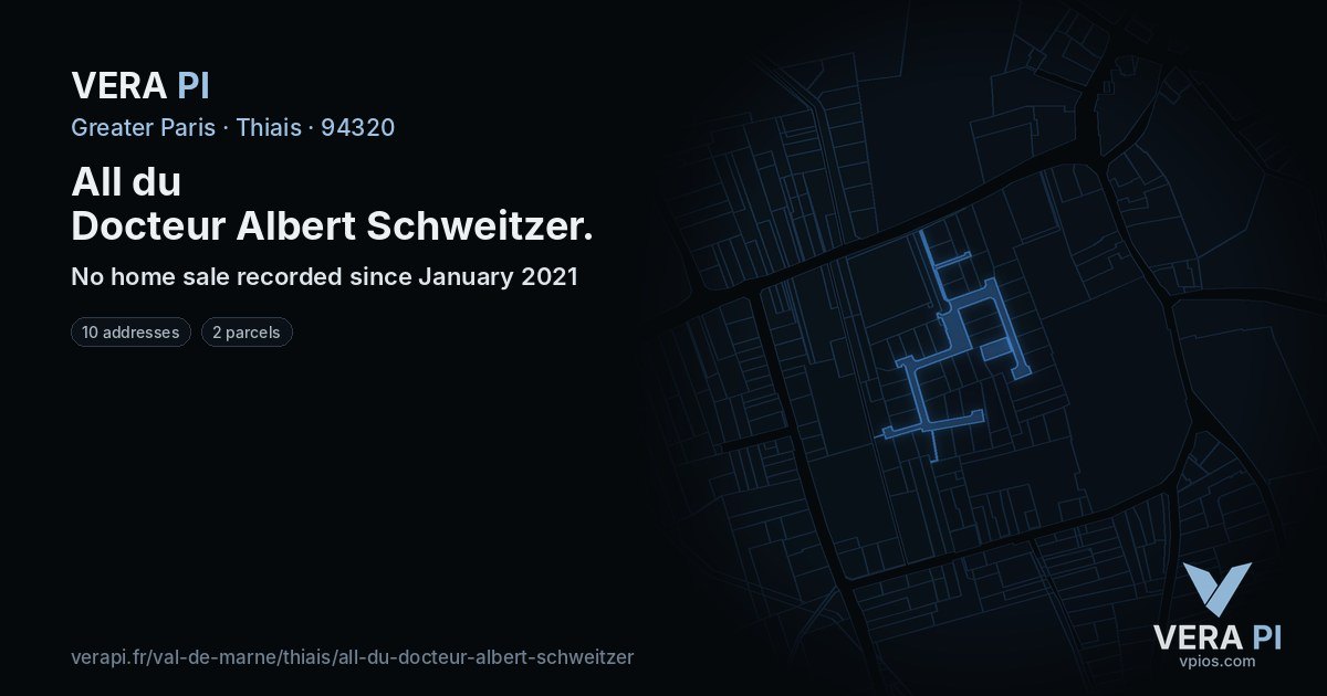 All du Docteur Albert Schweitzer, Thiais at night – every parcel coloured by the prices around it, the street's own parcels lit