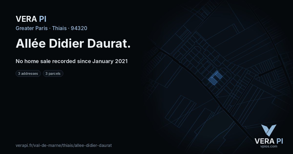 Allée Didier Daurat, Thiais at night – every parcel coloured by the prices around it, the street's own parcels lit