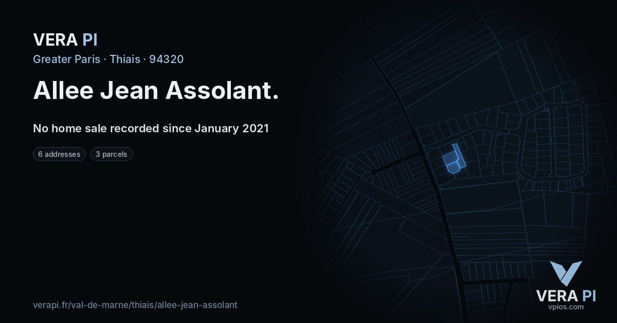 Allee Jean Assolant, Thiais at night – every parcel coloured by the prices around it, the street's own parcels lit