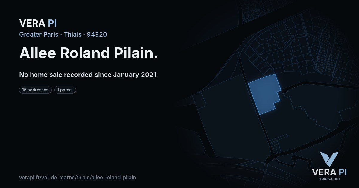 Allee Roland Pilain, Thiais at night – every parcel coloured by the prices around it, the street's own parcels lit