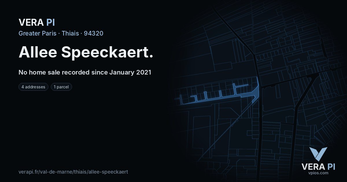 Allee Speeckaert, Thiais at night – every parcel coloured by the prices around it, the street's own parcels lit