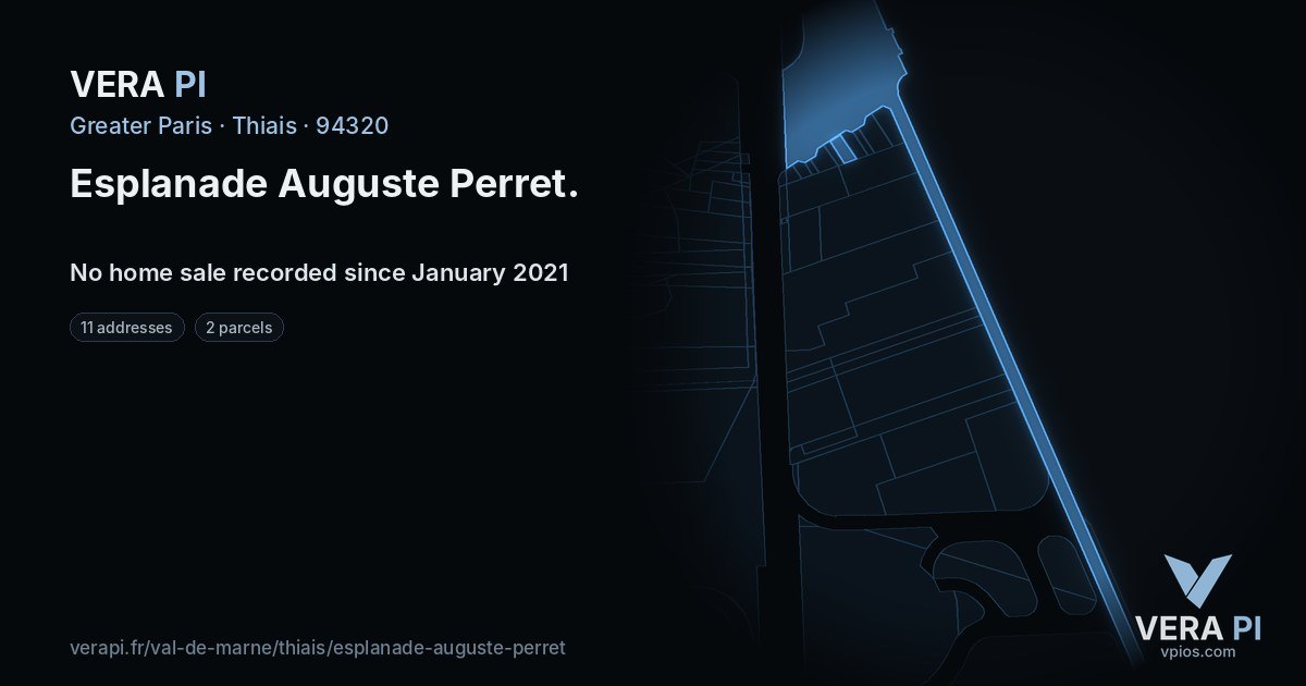 Esplanade Auguste Perret, Thiais at night – every parcel coloured by the prices around it, the street's own parcels lit