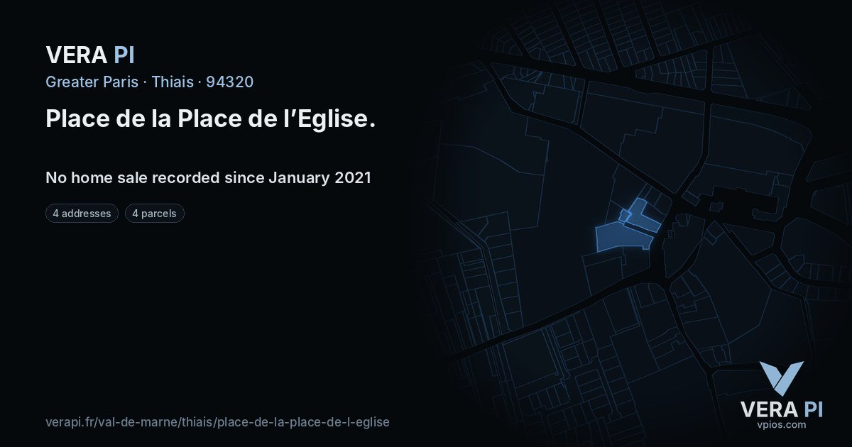 Place de la Place de l’Eglise, Thiais at night – every parcel coloured by the prices around it, the street's own parcels lit