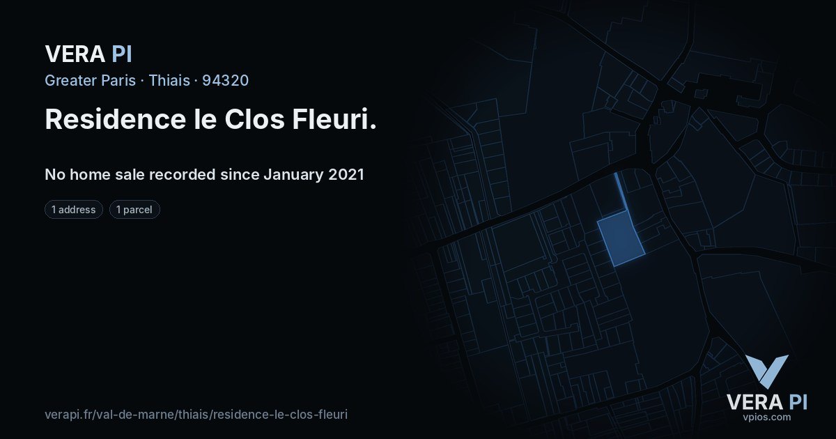 Residence le Clos Fleuri, Thiais at night – every parcel coloured by the prices around it, the street's own parcels lit