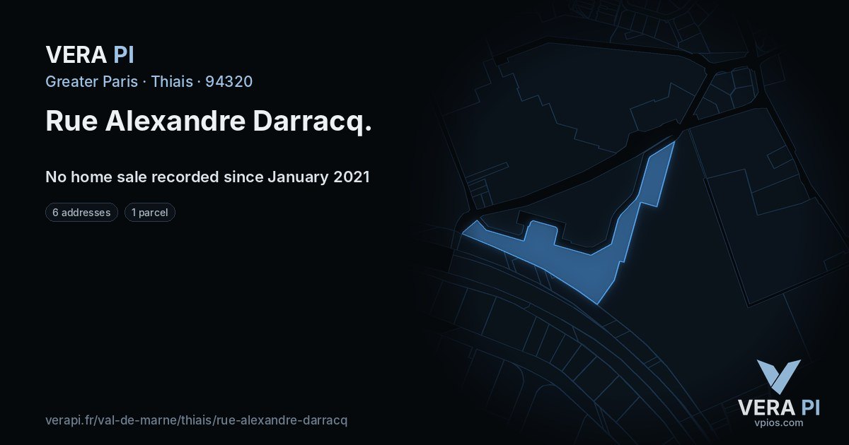 Rue Alexandre Darracq, Thiais at night – every parcel coloured by the prices around it, the street's own parcels lit