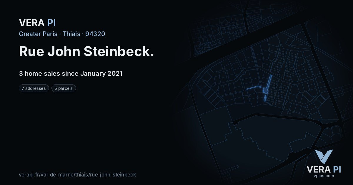 Rue John Steinbeck, Thiais at night – every parcel coloured by the prices around it, the street's own parcels lit