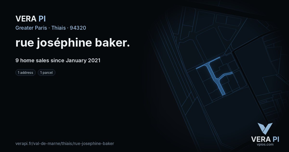 rue joséphine baker, Thiais at night – every parcel coloured by the prices around it, the street's own parcels lit