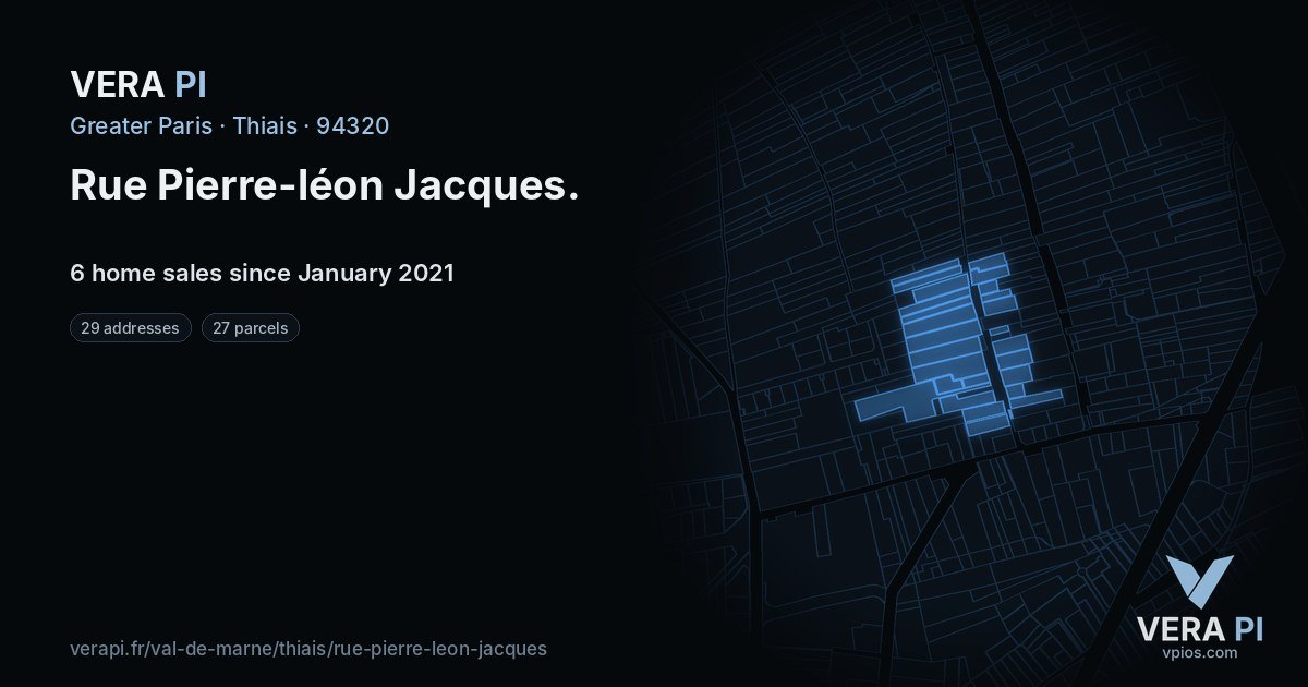 Rue Pierre-léon Jacques, Thiais at night – every parcel coloured by the prices around it, the street's own parcels lit