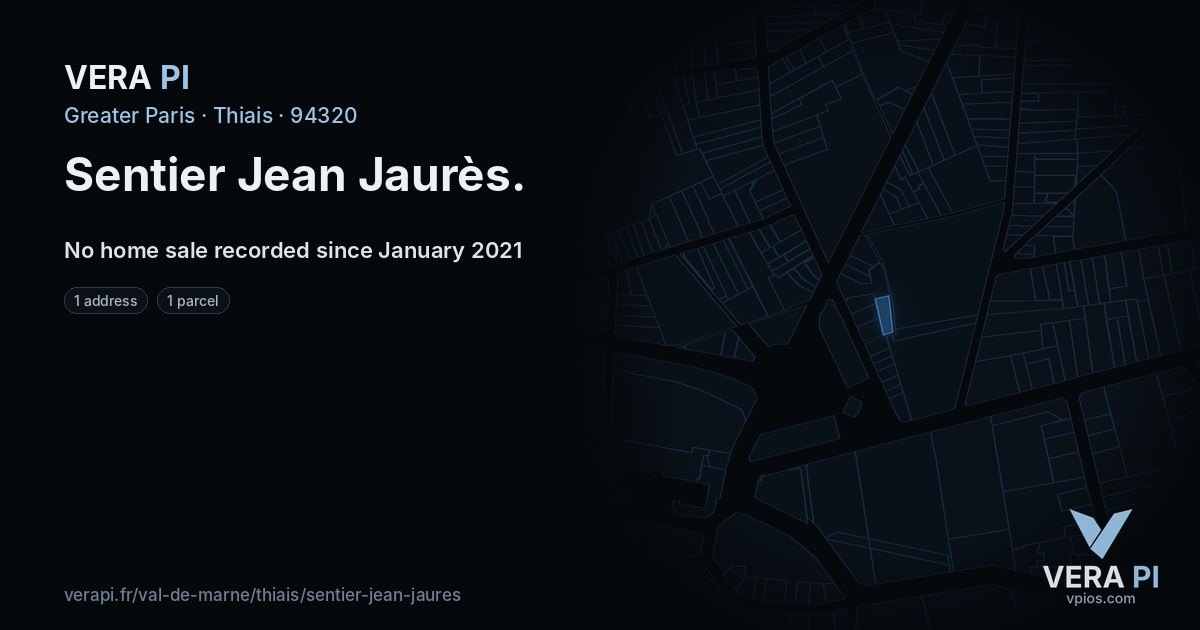 Sentier Jean Jaurès, Thiais at night – every parcel coloured by the prices around it, the street's own parcels lit