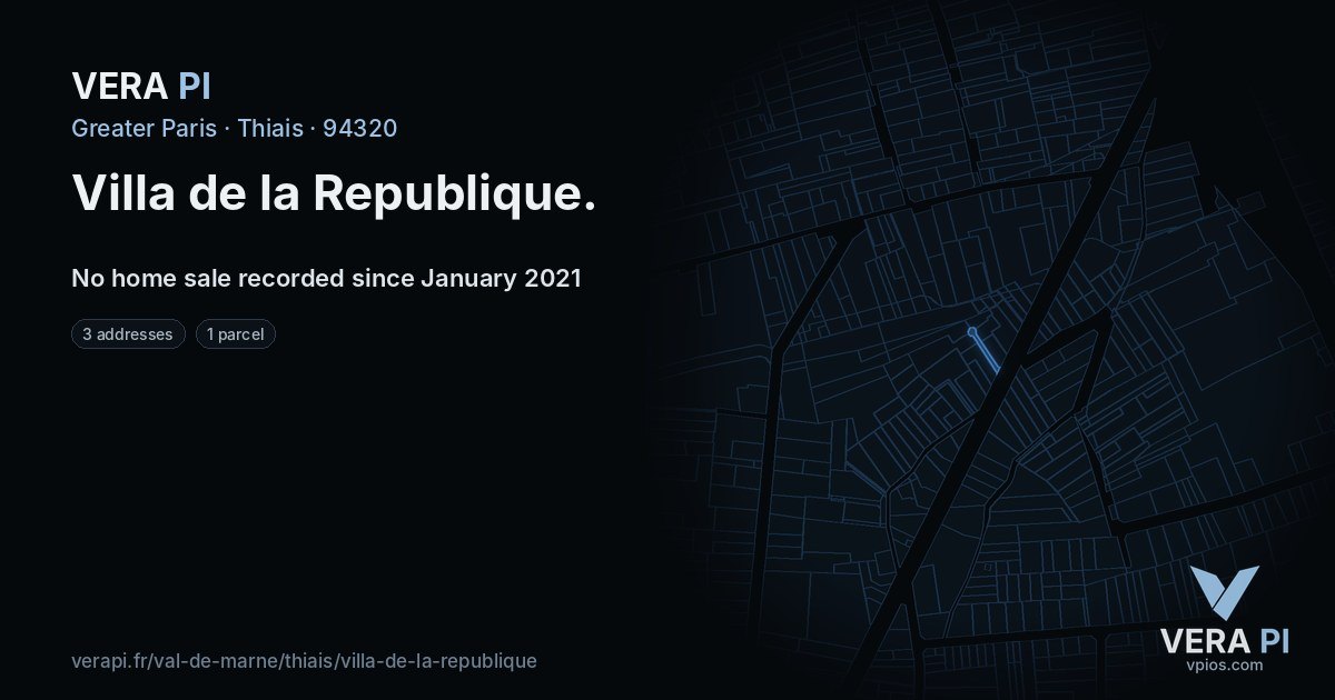 Villa de la Republique, Thiais at night – every parcel coloured by the prices around it, the street's own parcels lit