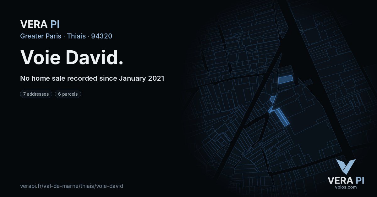 Voie David, Thiais at night – every parcel coloured by the prices around it, the street's own parcels lit