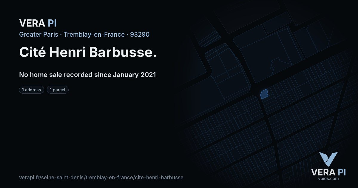 Cité Henri Barbusse, Tremblay-en-France at night – every parcel coloured by the prices around it, the street's own parcels lit