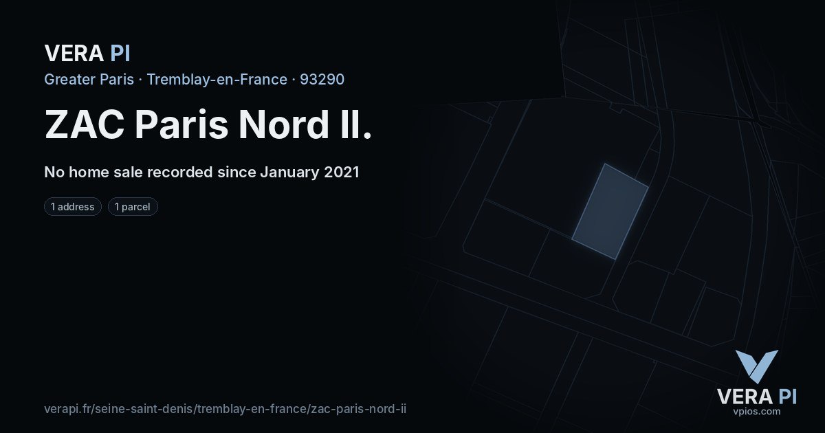 ZAC Paris Nord II, Tremblay-en-France at night – every parcel coloured by the prices around it, the street's own parcels lit