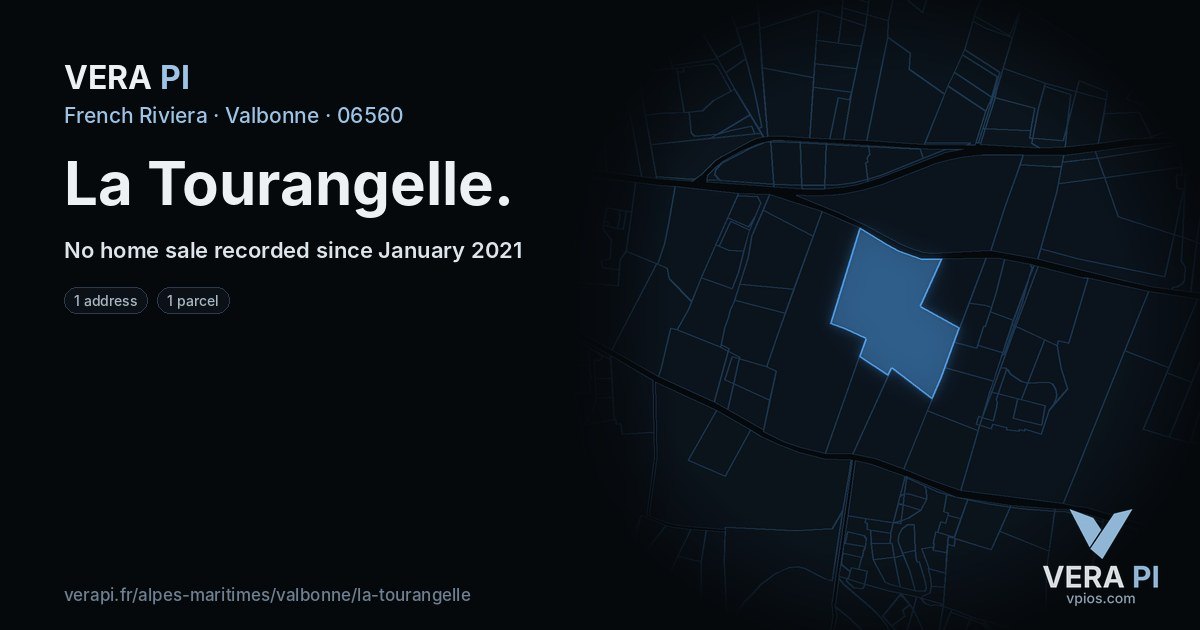 La Tourangelle, Valbonne at night – every parcel coloured by the prices around it, the street's own parcels lit