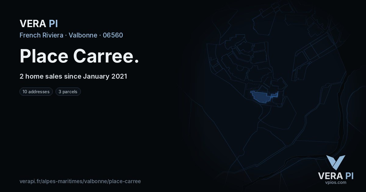 Place Carree, Valbonne at night – every parcel coloured by the prices around it, the street's own parcels lit