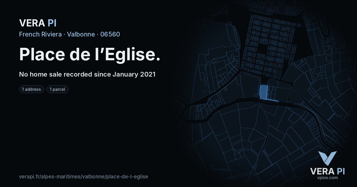 Place de l’Eglise, Valbonne at night – every parcel coloured by the prices around it, the street's own parcels lit