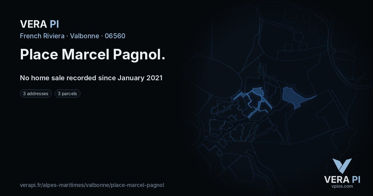 Place Marcel Pagnol, Valbonne at night – every parcel coloured by the prices around it, the street's own parcels lit