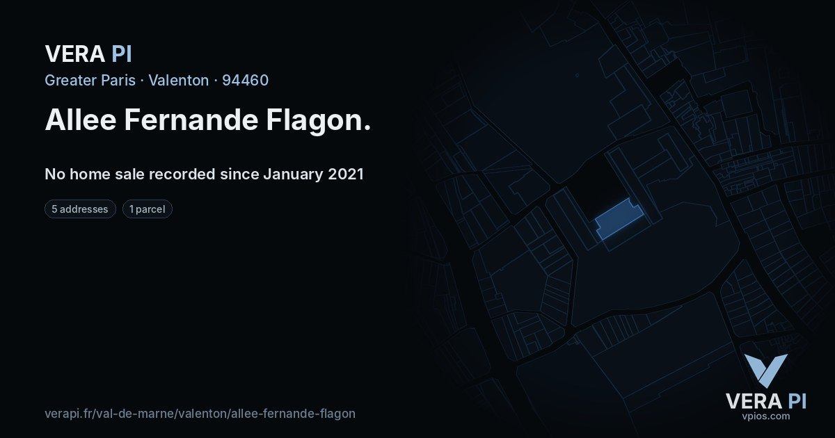 Allee Fernande Flagon, Valenton at night – every parcel coloured by the prices around it, the street's own parcels lit