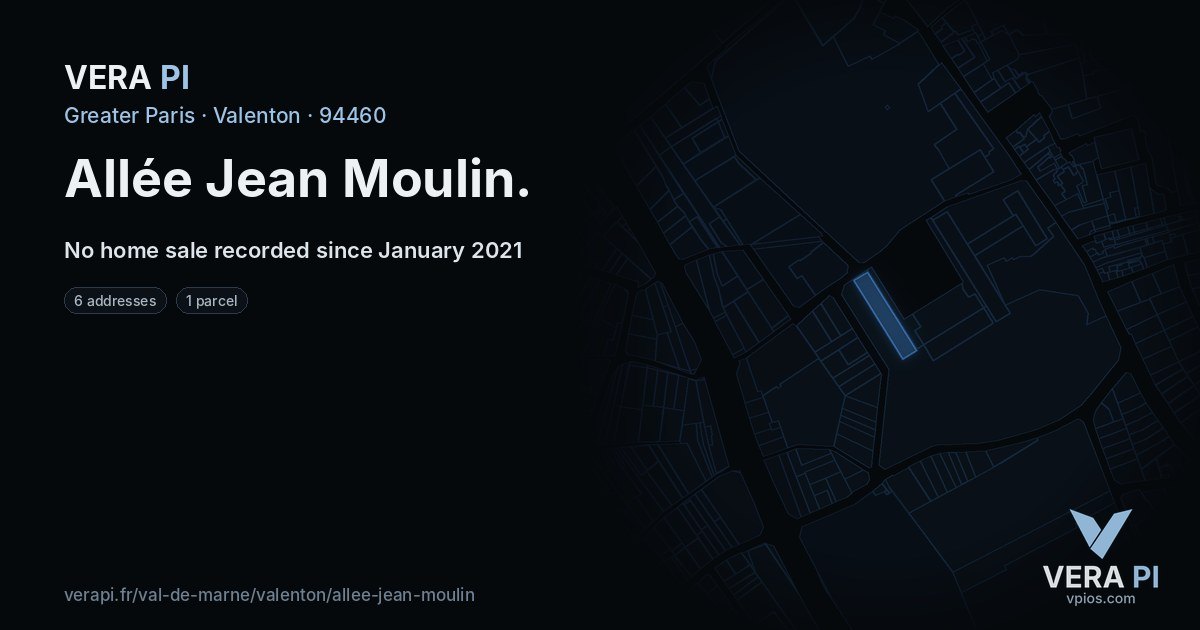 Allée Jean Moulin, Valenton at night – every parcel coloured by the prices around it, the street's own parcels lit
