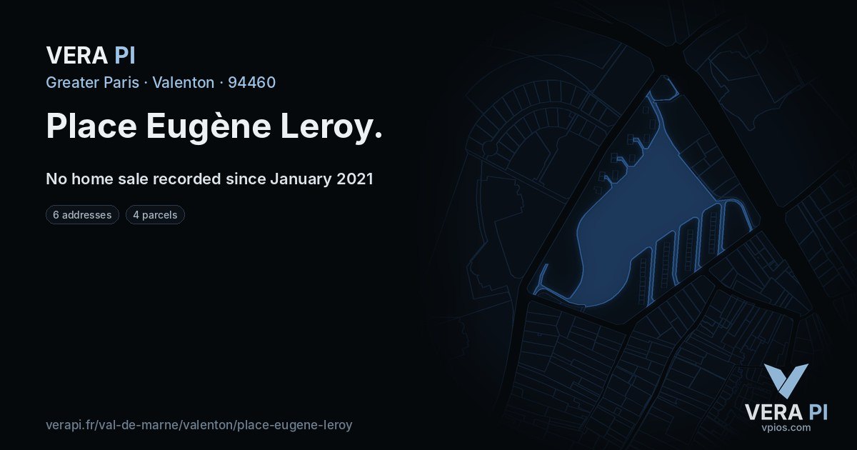 Place Eugène Leroy, Valenton at night – every parcel coloured by the prices around it, the street's own parcels lit