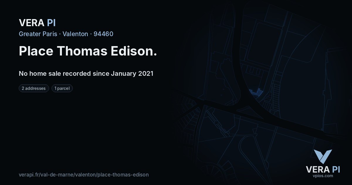 Place Thomas Edison, Valenton at night – every parcel coloured by the prices around it, the street's own parcels lit