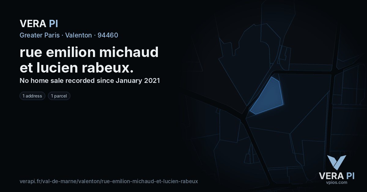 rue emilion michaud et lucien rabeux, Valenton at night – every parcel coloured by the prices around it, the street's own parcels lit