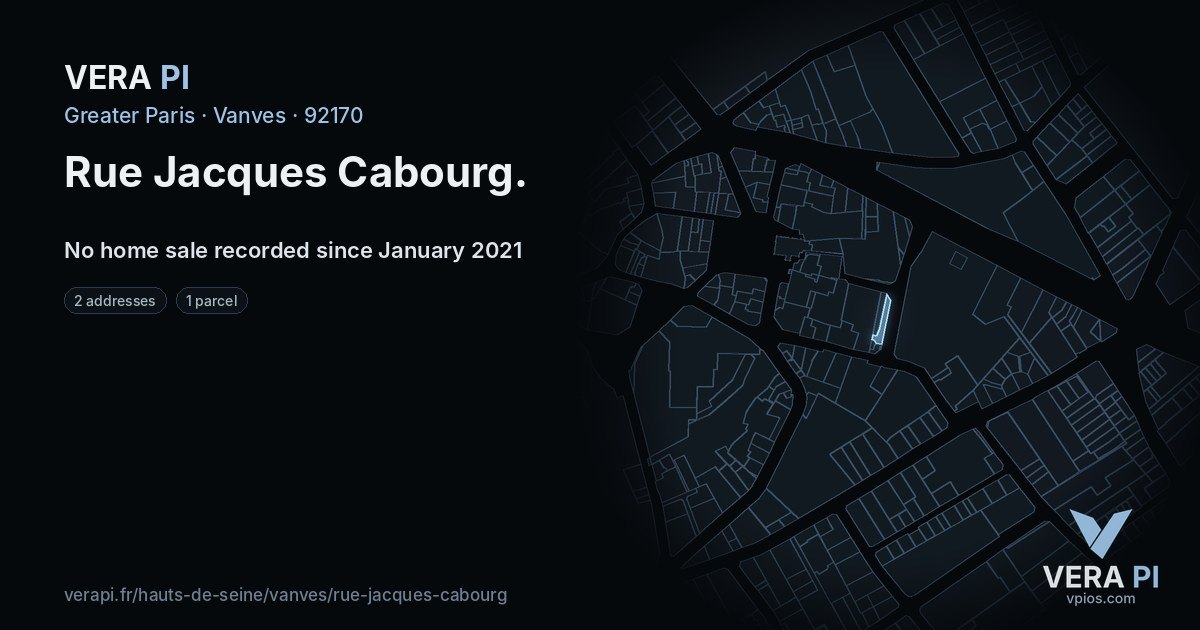 Rue Jacques Cabourg, Vanves at night – every parcel coloured by the prices around it, the street's own parcels lit