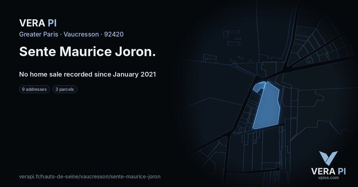 Sente Maurice Joron, Vaucresson at night – every parcel coloured by the prices around it, the street's own parcels lit