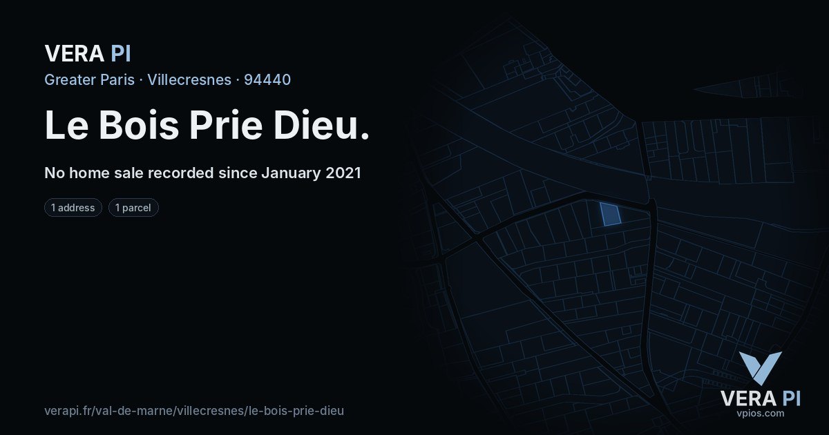 Le Bois Prie Dieu, Villecresnes at night – every parcel coloured by the prices around it, the street's own parcels lit