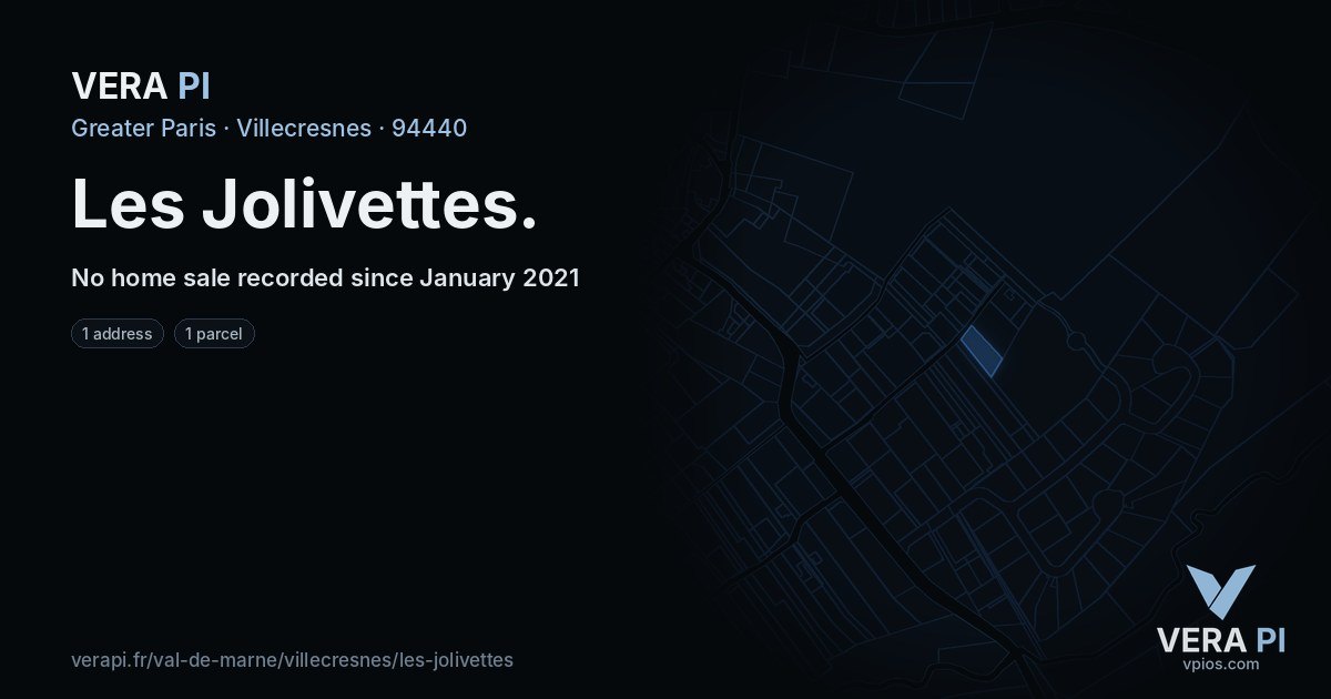 Les Jolivettes, Villecresnes at night – every parcel coloured by the prices around it, the street's own parcels lit