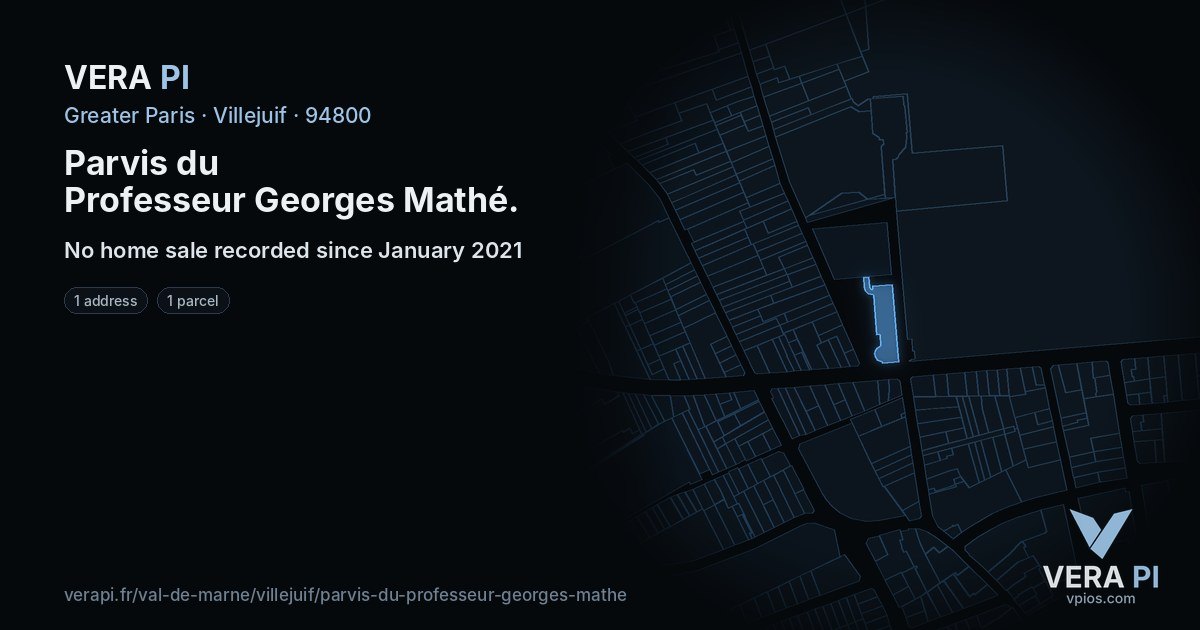 Parvis du Professeur Georges Mathé, Villejuif at night – every parcel coloured by the prices around it, the street's own parcels lit