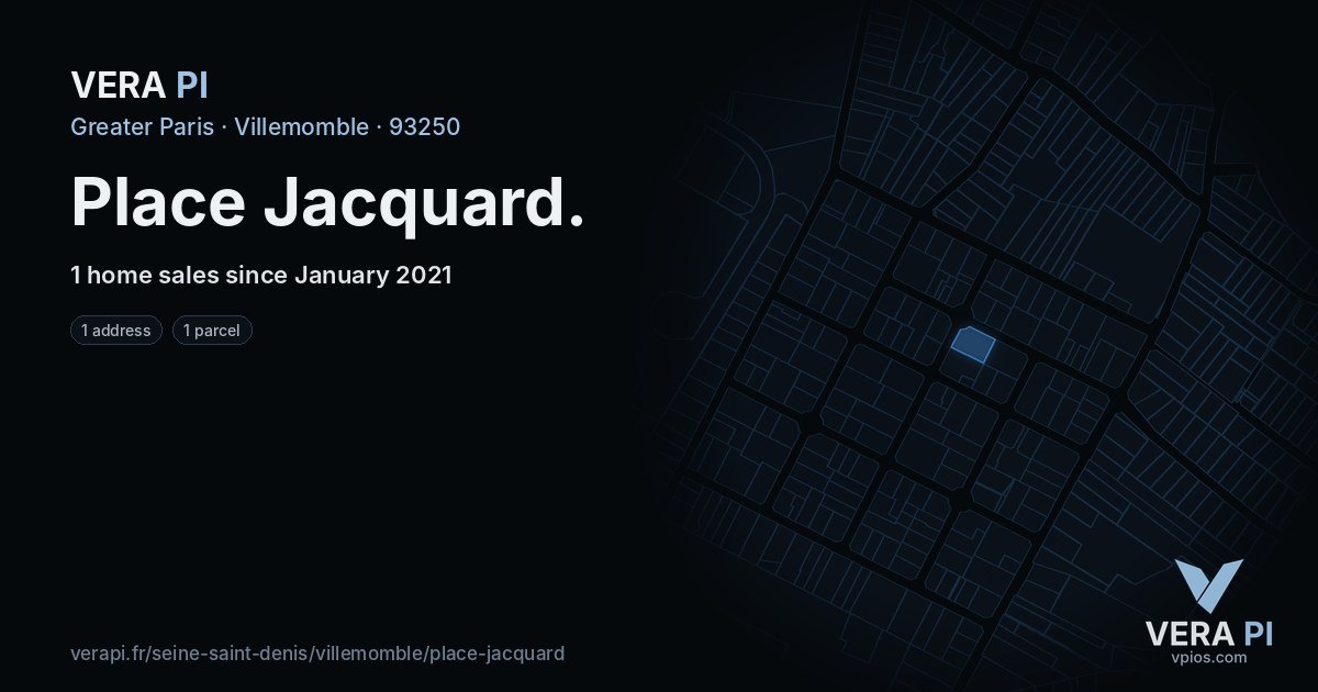 Place Jacquard, Villemomble at night – every parcel coloured by the prices around it, the street's own parcels lit