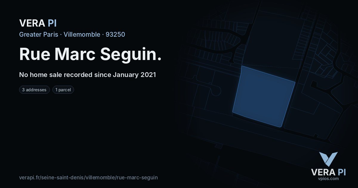 Rue Marc Seguin, Villemomble at night – every parcel coloured by the prices around it, the street's own parcels lit