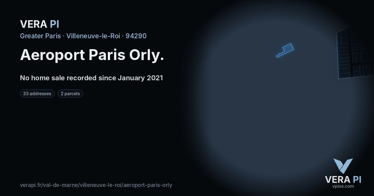 Aeroport Paris Orly, Villeneuve-le-Roi at night – every parcel coloured by the prices around it, the street's own parcels lit