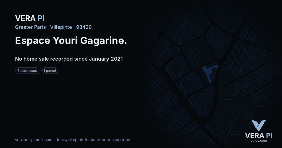 Espace Youri Gagarine, Villepinte at night – every parcel coloured by the prices around it, the street's own parcels lit