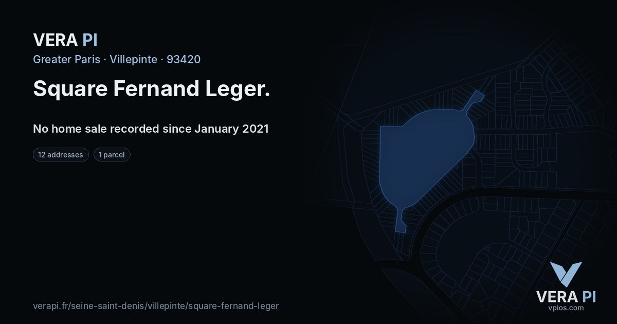 Square Fernand Leger, Villepinte at night – every parcel coloured by the prices around it, the street's own parcels lit
