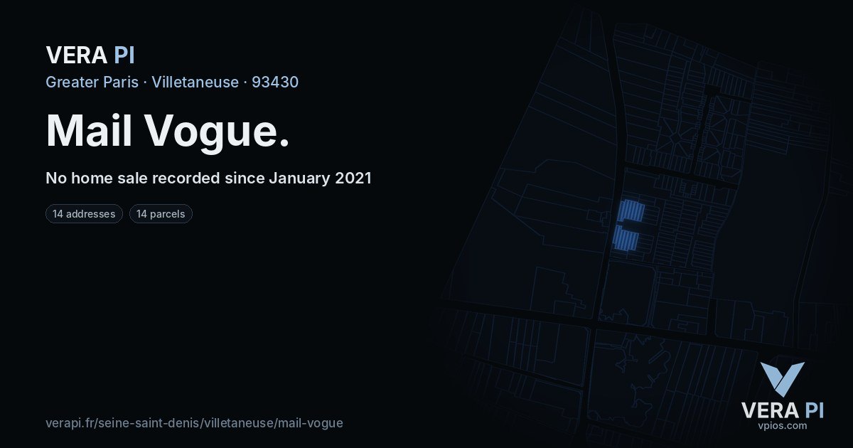 Mail Vogue, Villetaneuse at night – every parcel coloured by the prices around it, the street's own parcels lit