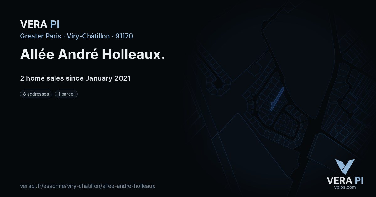 Allée André Holleaux, Viry-Châtillon at night – every parcel coloured by the prices around it, the street's own parcels lit