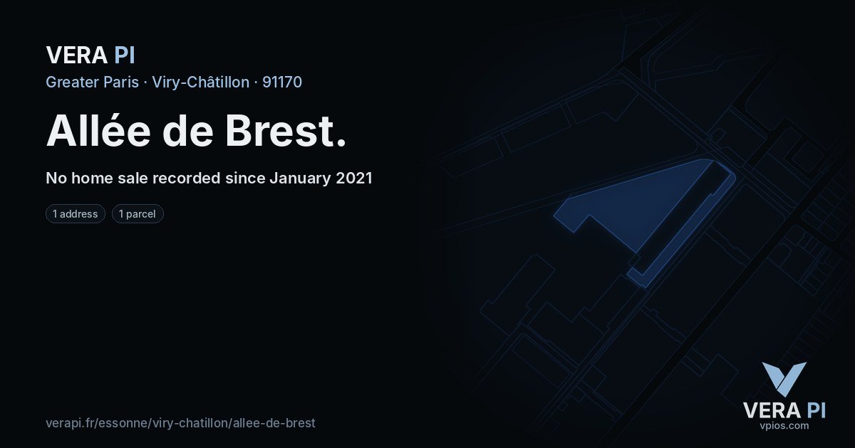 Allée de Brest, Viry-Châtillon at night – every parcel coloured by the prices around it, the street's own parcels lit