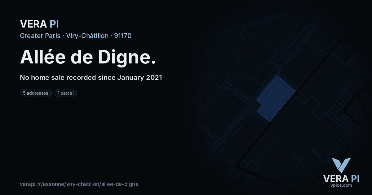 Allée de Digne, Viry-Châtillon at night – every parcel coloured by the prices around it, the street's own parcels lit