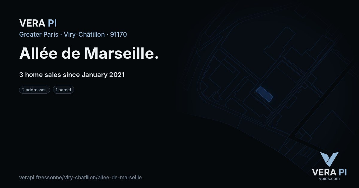Allée de Marseille, Viry-Châtillon at night – every parcel coloured by the prices around it, the street's own parcels lit