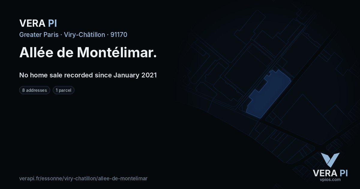 Allée de Montélimar, Viry-Châtillon at night – every parcel coloured by the prices around it, the street's own parcels lit