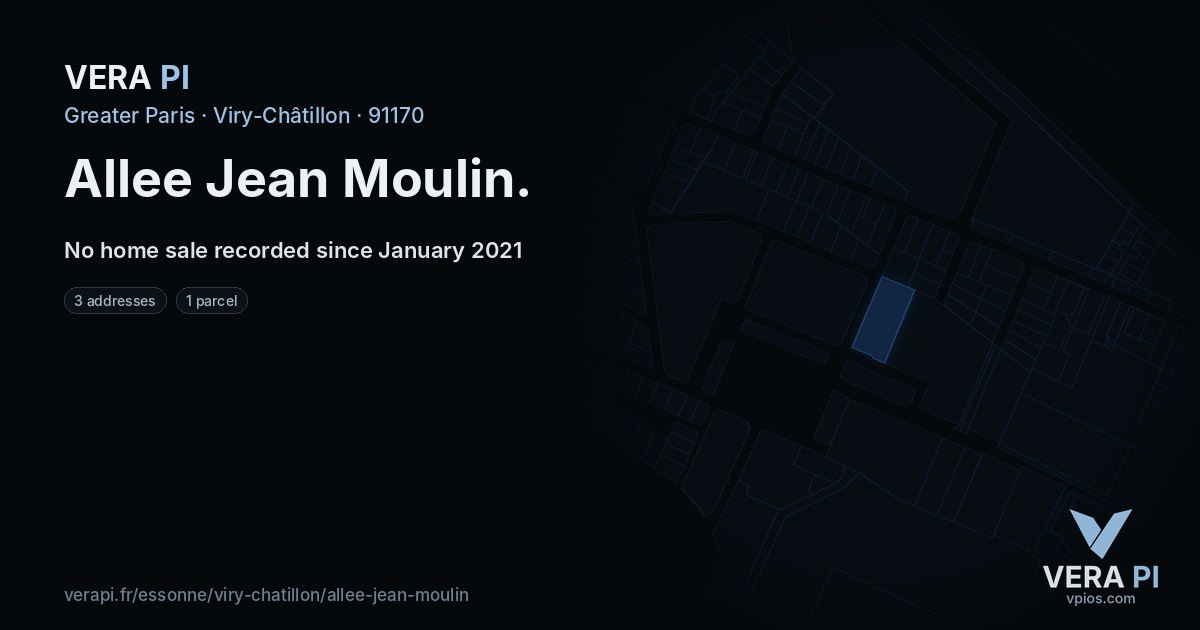 Allee Jean Moulin, Viry-Châtillon at night – every parcel coloured by the prices around it, the street's own parcels lit