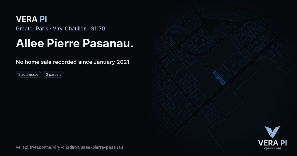 Allee Pierre Pasanau, Viry-Châtillon at night – every parcel coloured by the prices around it, the street's own parcels lit